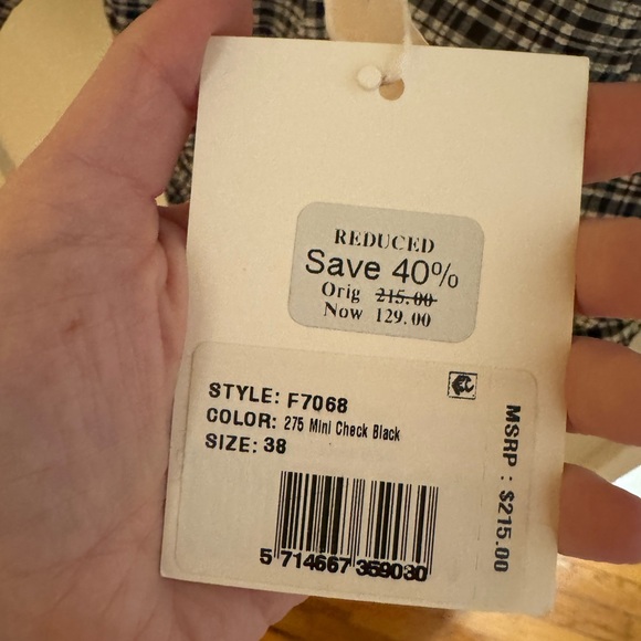 NWT- Ganni Stretch Seersucker Blouse Sz. 38
Mini black check - Picture 5 of 5